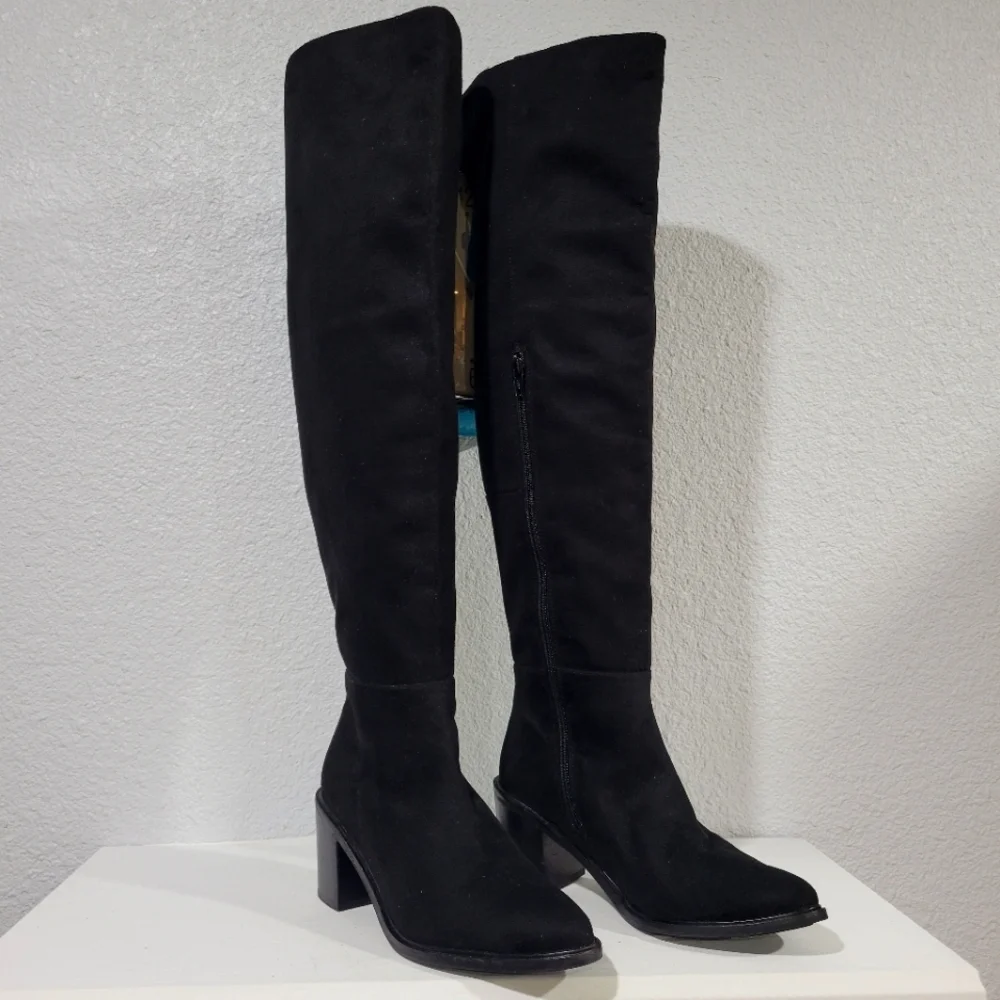 Seychelles Paradise City Leather Over the Knee Boots Black 7